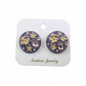 Purple Enamel Floral Studs