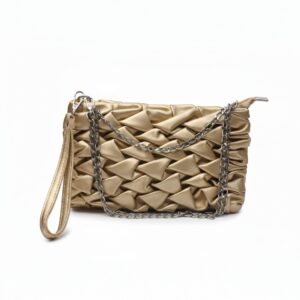 Stylish Pleated Chain Clutch Bag