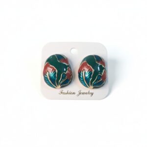Enamel Leaf Studs
