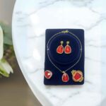 Natural Red Stone Necklace Set