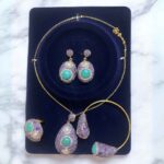 Blue-Purple Gemstone Necklace Set