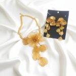 Golden Floral Mesh Necklace