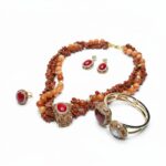 Red  Antique Beaded Jewellery Set
