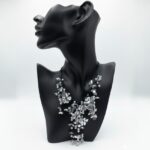 Handmade Metallic Floral Cascade Necklace
