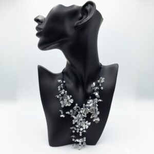 Handmade Metallic Floral Cascade Necklace