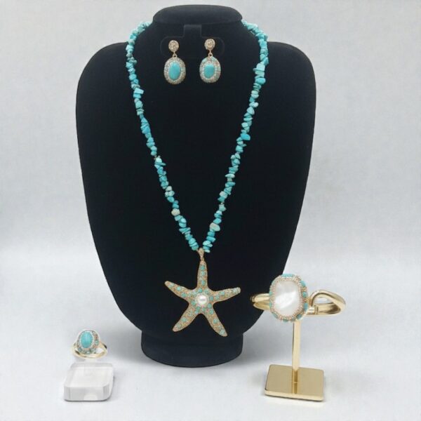 Turquoise Starfish Crystal Jewellery Set