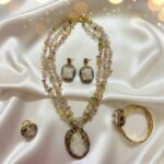 Multicolour Crystal Triple-Layer Jewellery Set