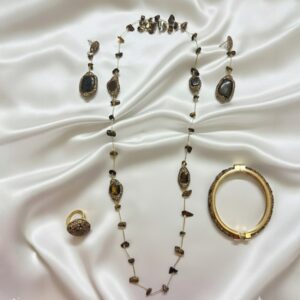 Vintage Smoky Crystal Jewelry Set