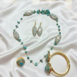 Turquoise Crystal Vintage Jewelry Set