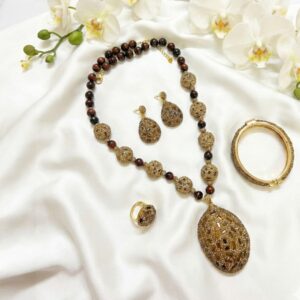 Royal Antique Gold Beaded  Jewellery Set