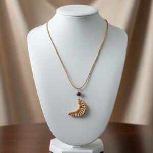 Handmade Woven Crescent Pendant Necklace