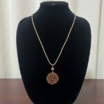 Handcrafted Brown Beaded Circle Pendant Necklace