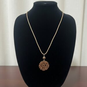 Handcrafted Brown Beaded Circle Pendant Necklace