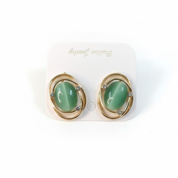 Green Swirl Studs