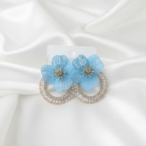 Crystal Flower Hoop Earrings