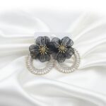 Crystal Flower Hoop Earrings