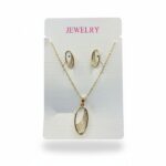 Golden Oval Pendant Set