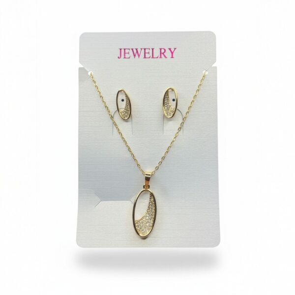 Golden Oval Pendant Set
