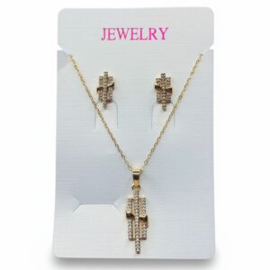 Golden Vertical Bar Pendant Set