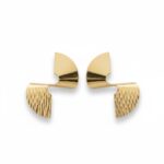 Twisted Ribbon Gold Stud Earrings