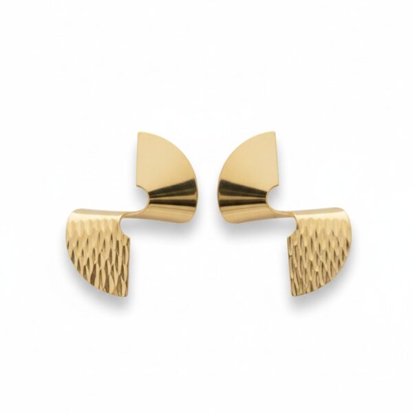 Twisted Ribbon Gold Stud Earrings