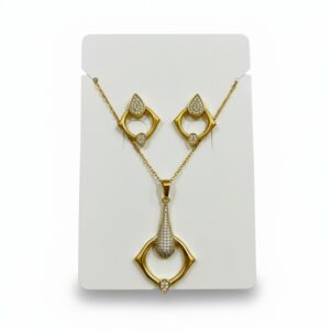 Radiant Teardrop Gold-Plated Necklace Set