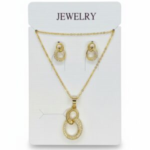 Golden Interlocking  Pendant Set