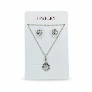 Silver Radiance Round Pendant Set