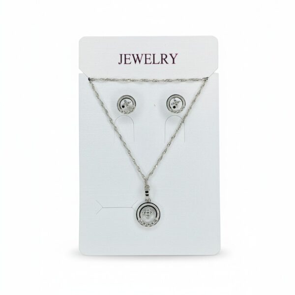 Silver Radiance Round Pendant Set