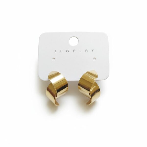 Twisted Ribbon Gold Stud Earrings