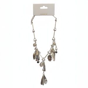 Handmade Silver-Tone Charm Dangle Necklace