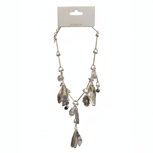 Handmade Silver-Tone Charm Dangle Necklace
