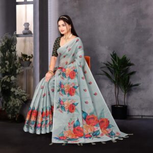 Floral Glow Tissue Silk Saree