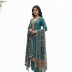 Premium Silk-Blend Embroidery Kurti Set with Designer Dupatta