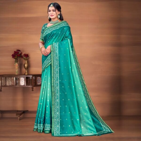 Lustrous Sea Green Art Silk Saree