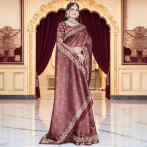 Elegant Coffee Brown Silk Zari Saree