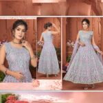 Lavender Designer Long Gown with Dupatta