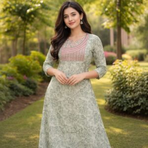 The Sage Meadow Floral Kurta