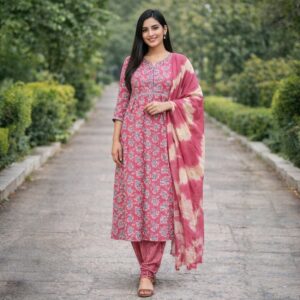 Rose Bloom Printed Kurta Set