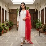 White Embroidery Kurta Set