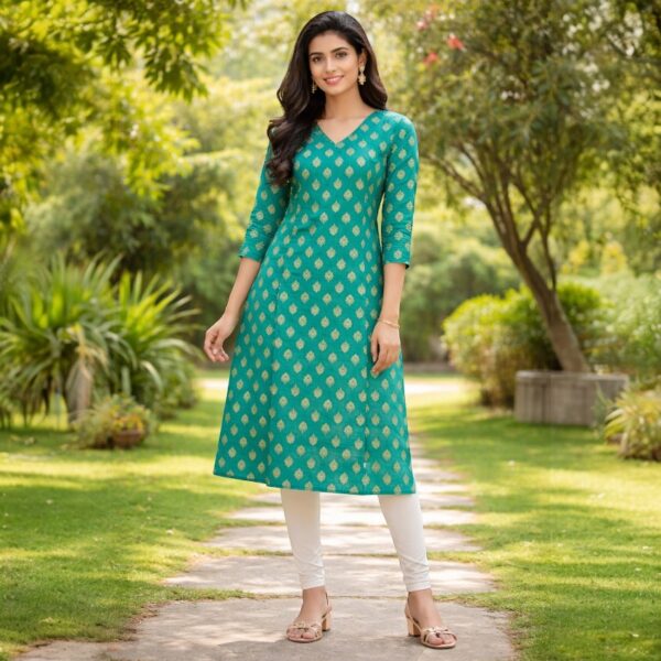 Emerald Charm Printed One-Piece Kurta