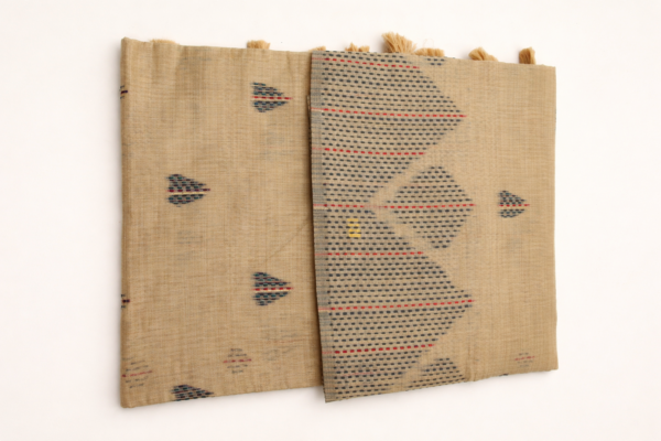 Classic Geometric Woven Motif Linen Cotton Saree