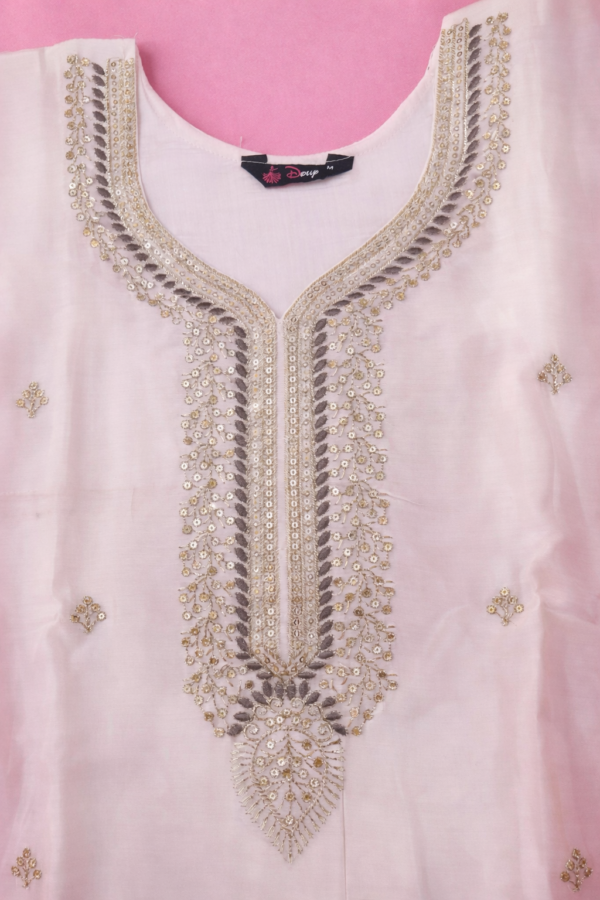 Elegant White Embroidery Kurta Set with Floral Dupatta
