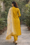 Mustard Floral Embroidery Kurta Set