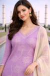 Lavender Grace Embroidery Kurta Set