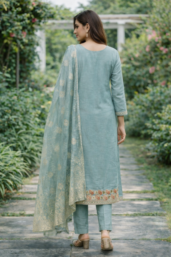 Sage Green Embroidery Kurta Set