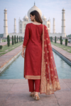 Crimson Red with  Zari Kurta Set