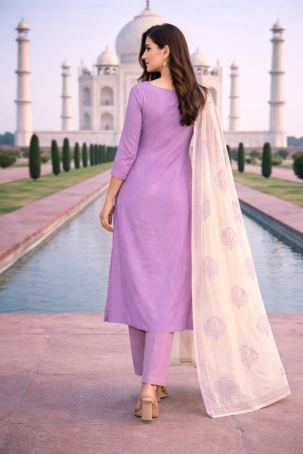 Lavender Grace Embroidery Kurta Set