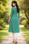 Emerald Charm Printed One-Piece Kurta