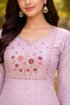Lavender Grace Embroidered One-Piece Kurta